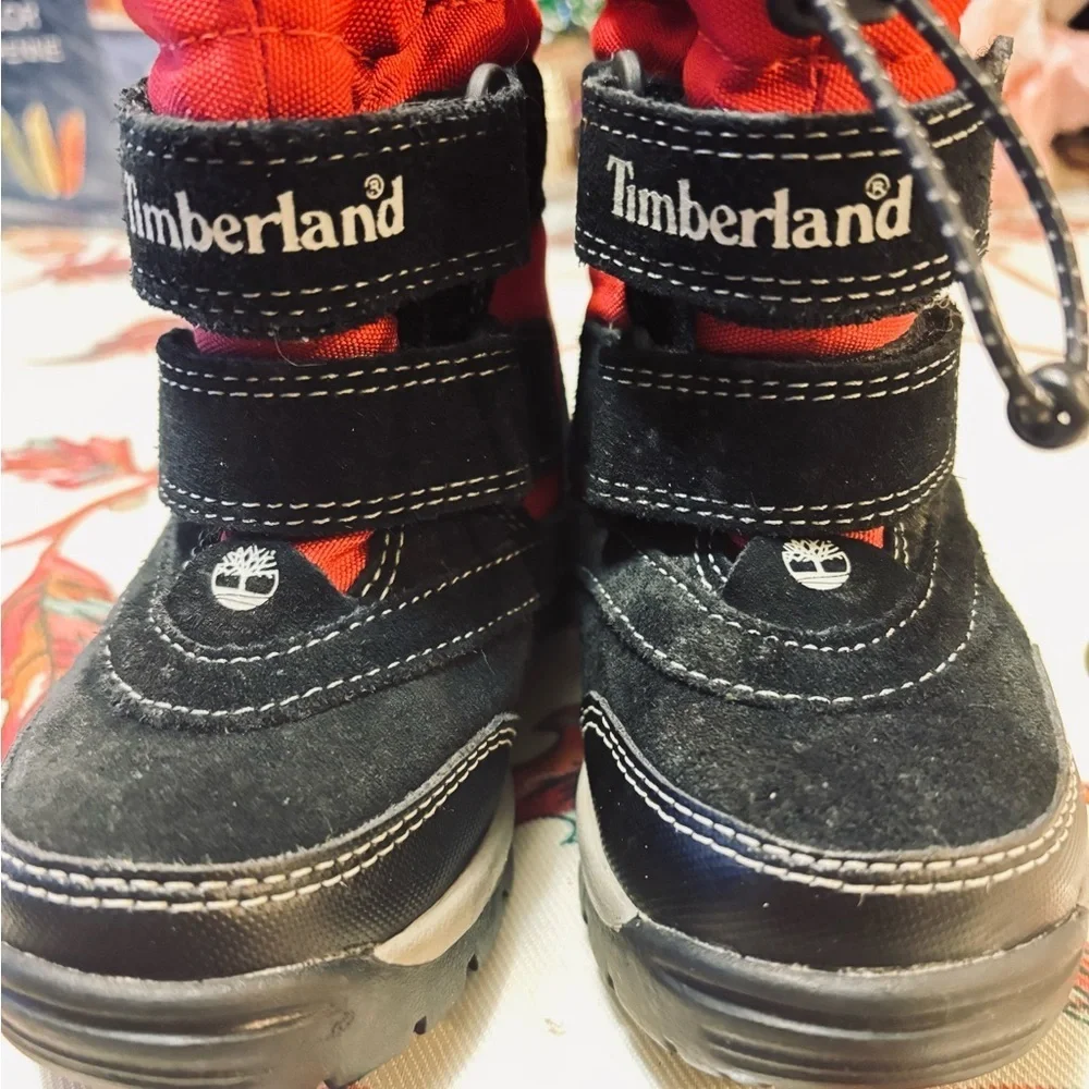 Timberland Thermolite 200 Gram Snow Boots black Red Lining EUC